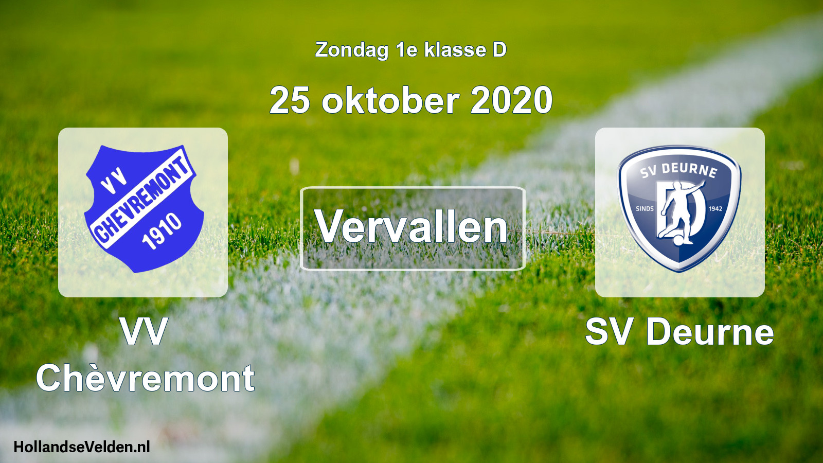 Scheduled Match: VV Chèvremont - SV Deurne (25 October 2020)