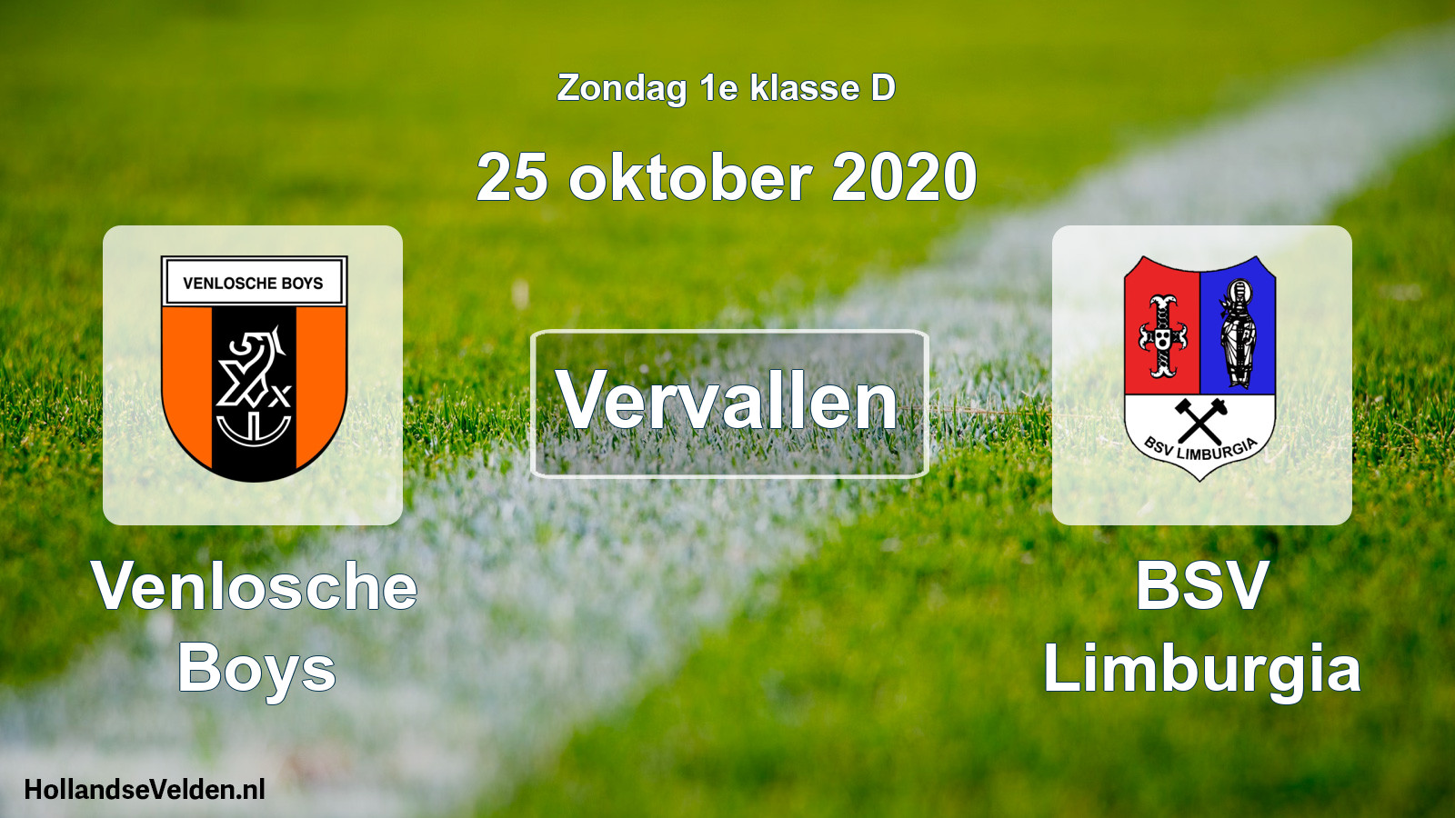 Scheduled Match: Venlosche Boys - BSV Limburgia (25 October 2020)