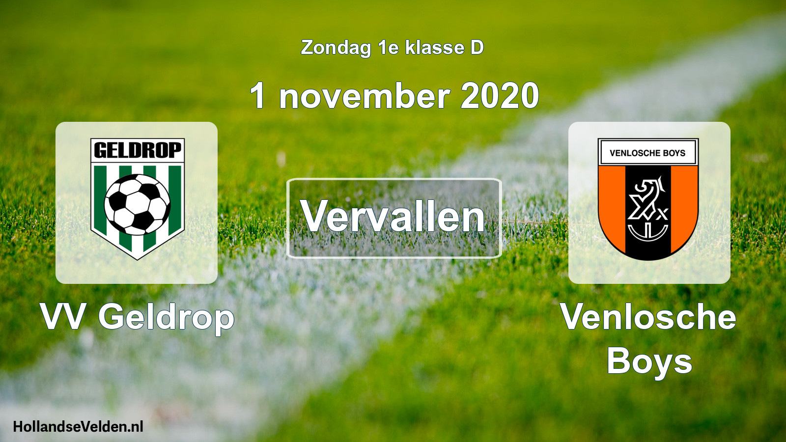 Scheduled Match: VV Geldrop - Venlosche Boys (1 November 2020)