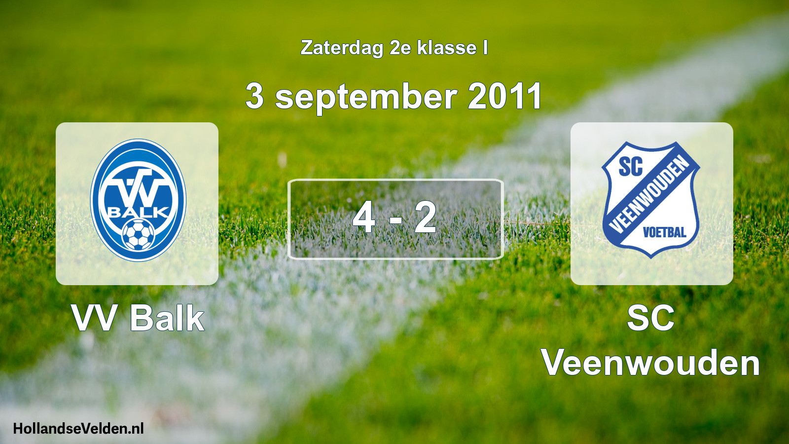 Total number of matches played: VV Balk - SC Veenwouden 4 - 2 (3 September 2011)