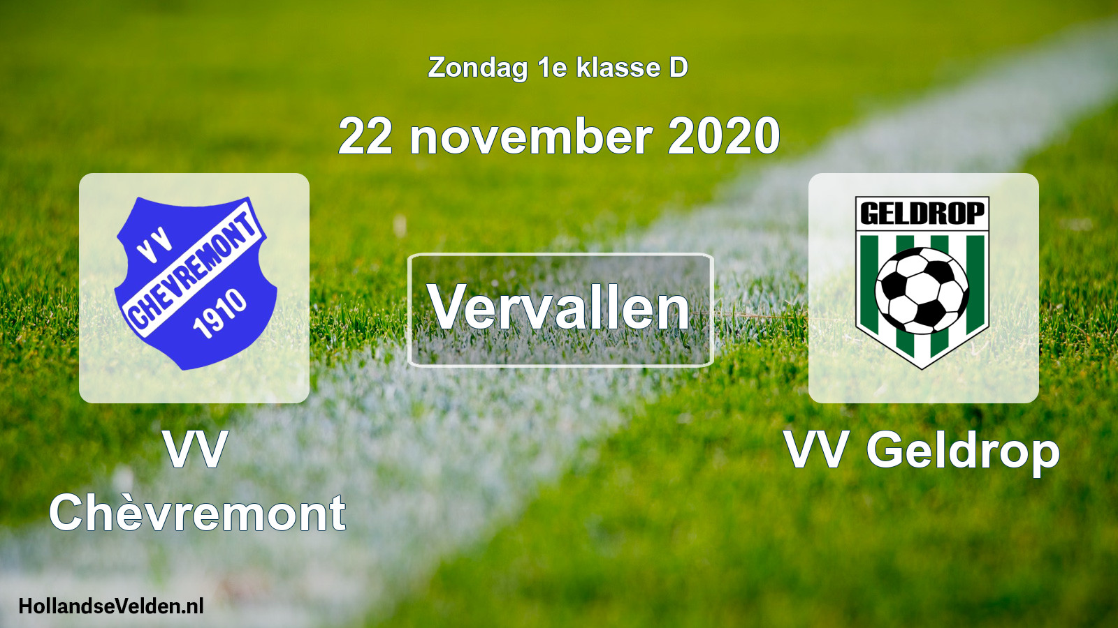 Scheduled Match: VV Chèvremont - VV Geldrop (22 November 2020)