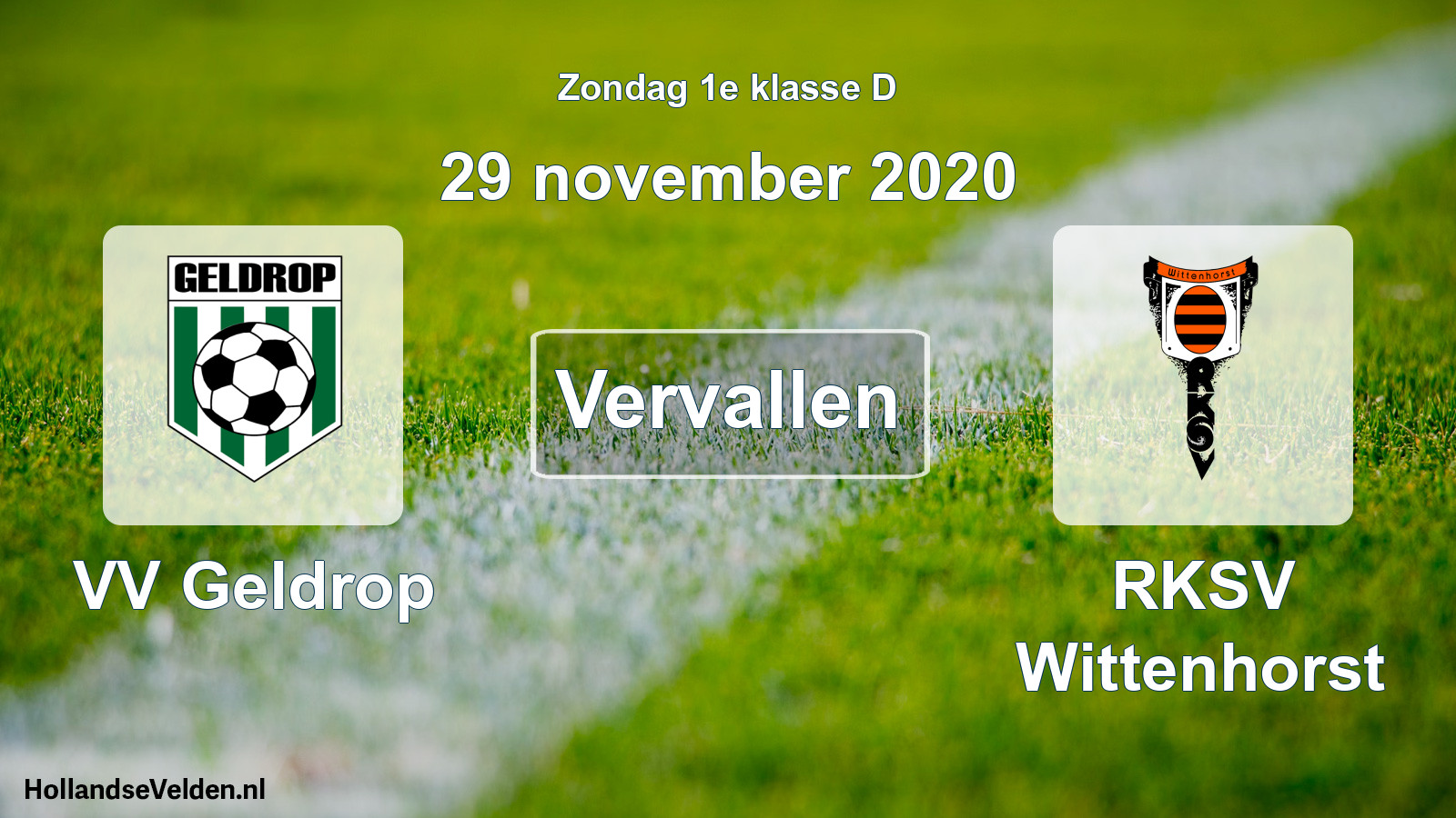Scheduled Match: VV Geldrop - RKSV Wittenhorst (29 November 2020)