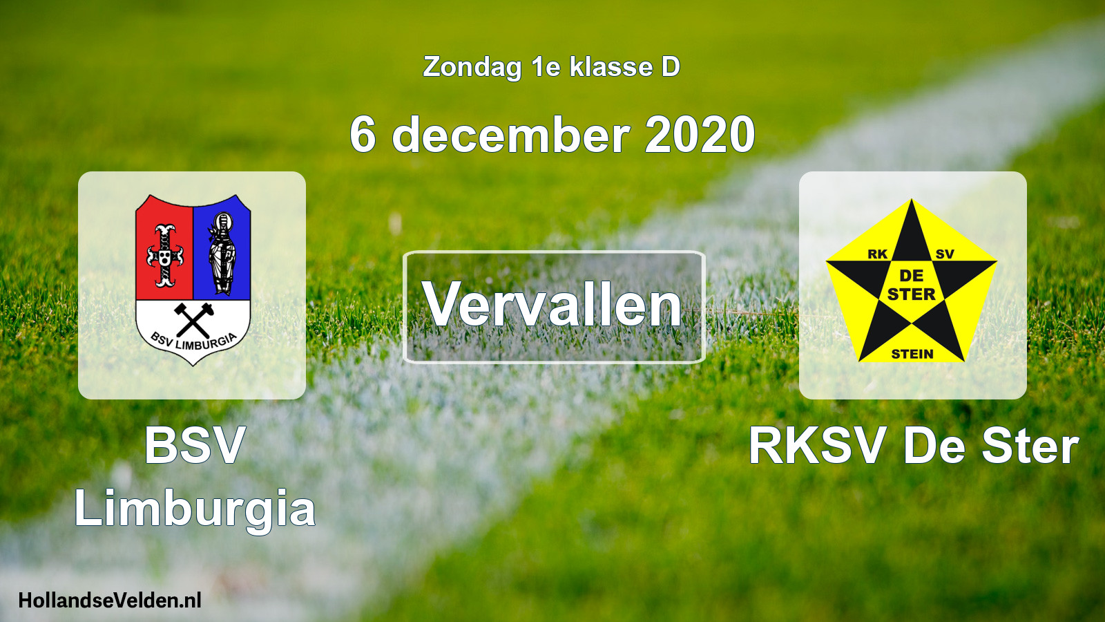 Scheduled Match: BSV Limburgia - RKSV De Ster (6 December 2020)