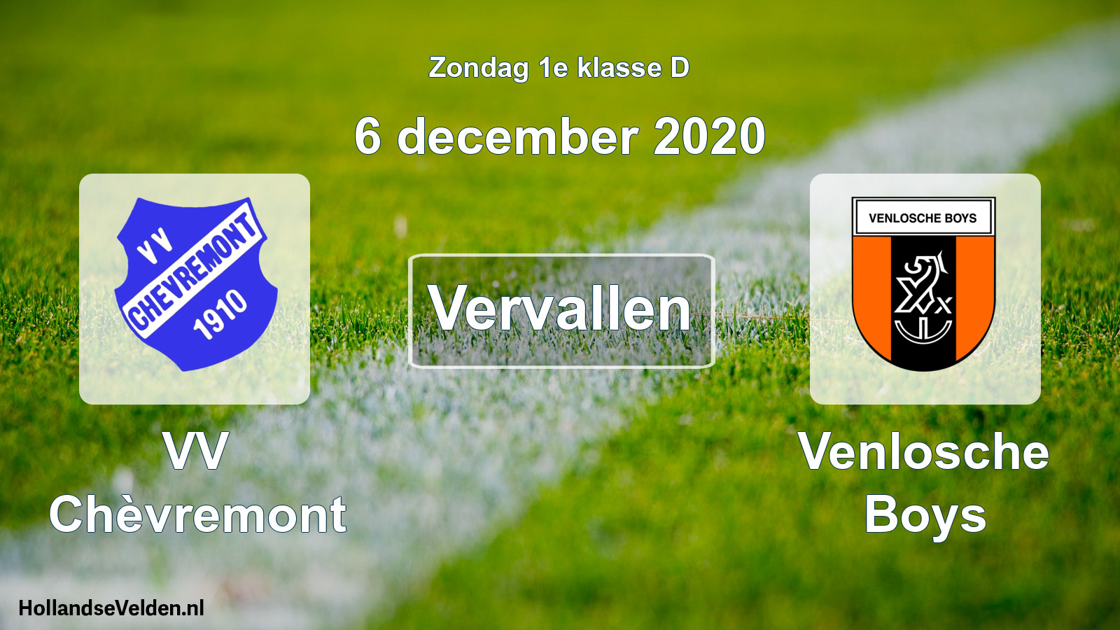 Scheduled Match: VV Chèvremont - Venlosche Boys (6 December 2020)