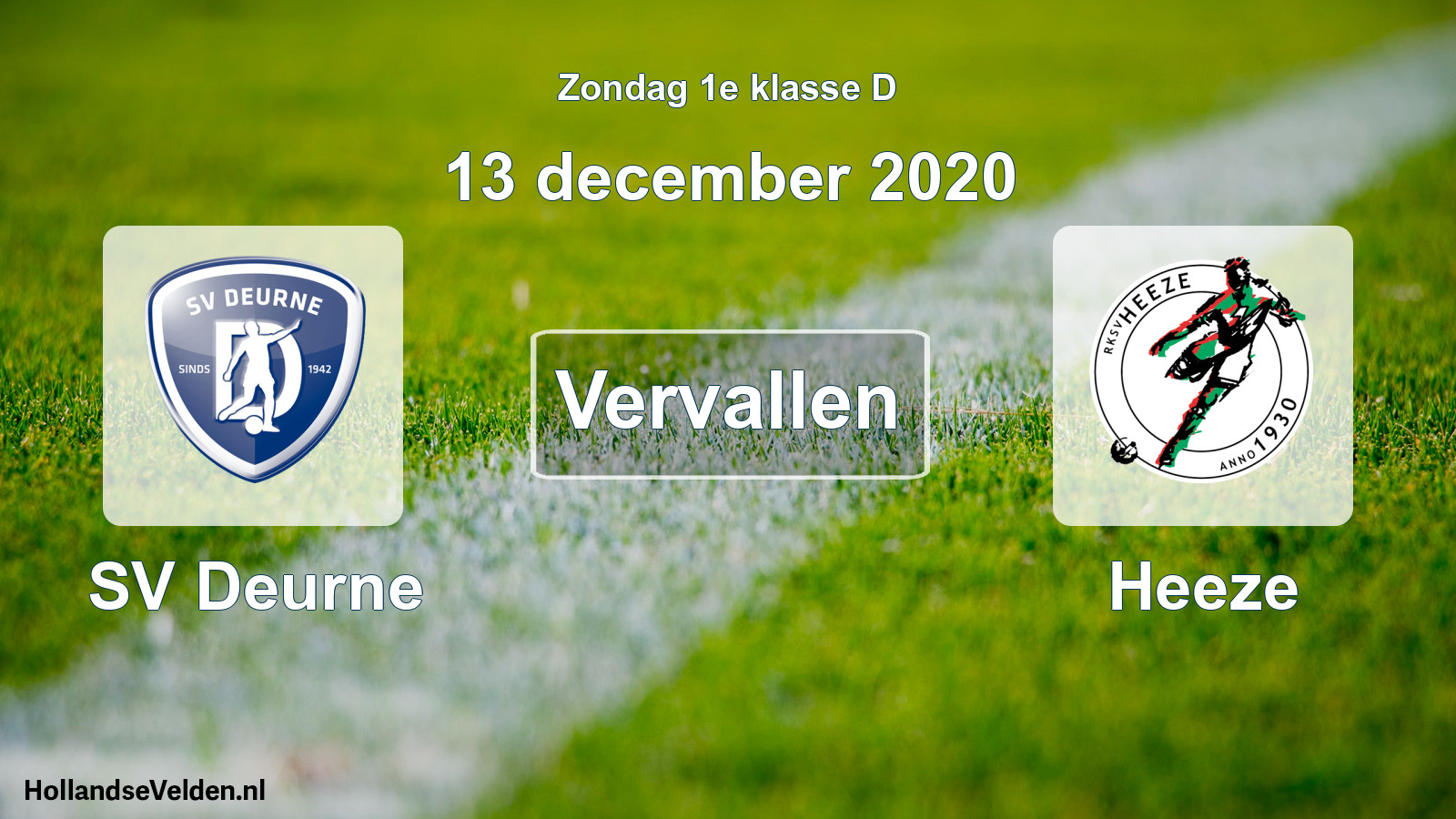 Scheduled Match: SV Deurne - Heeze (13 December 2020)