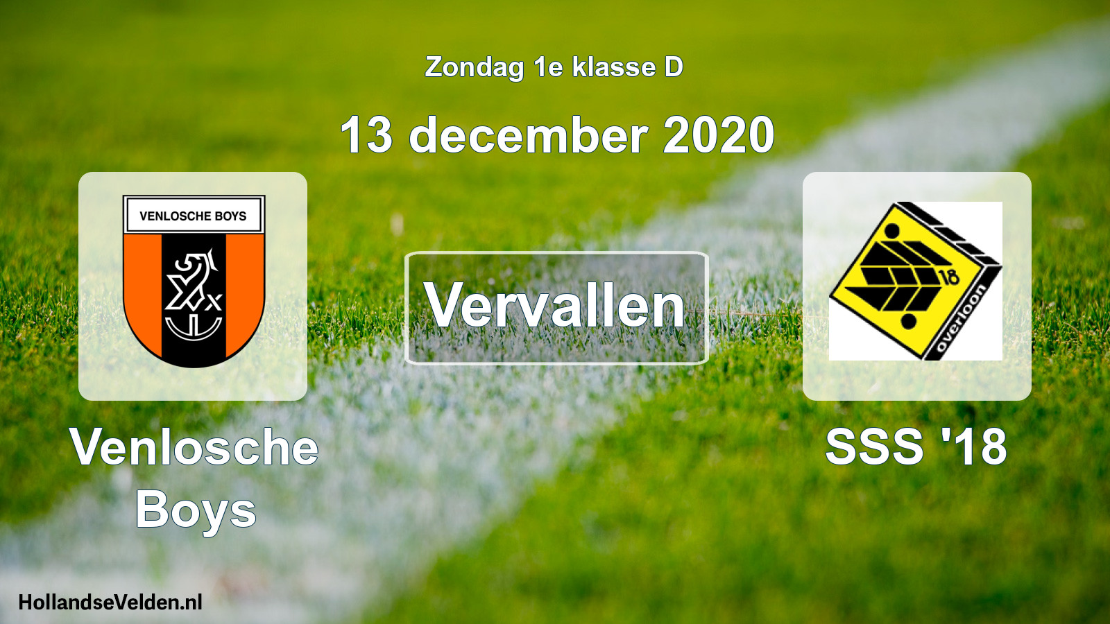 Scheduled Match: Venlosche Boys - SSS '18 (13 December 2020)