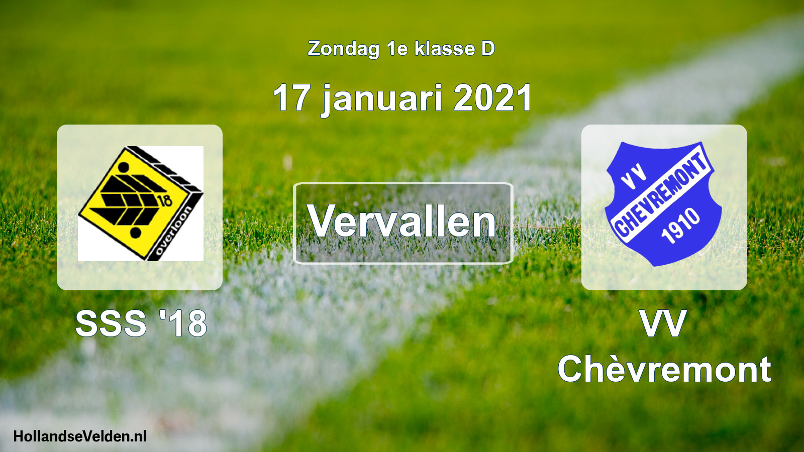 Scheduled Match: SSS '18 - VV Chèvremont (17 January 2021)