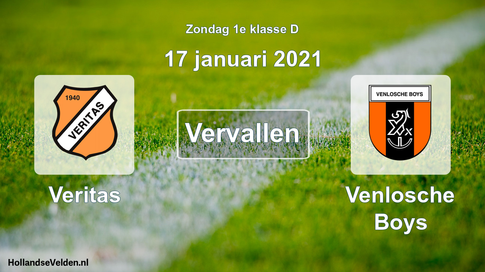 Scheduled Match: Veritas - Venlosche Boys (17 January 2021)