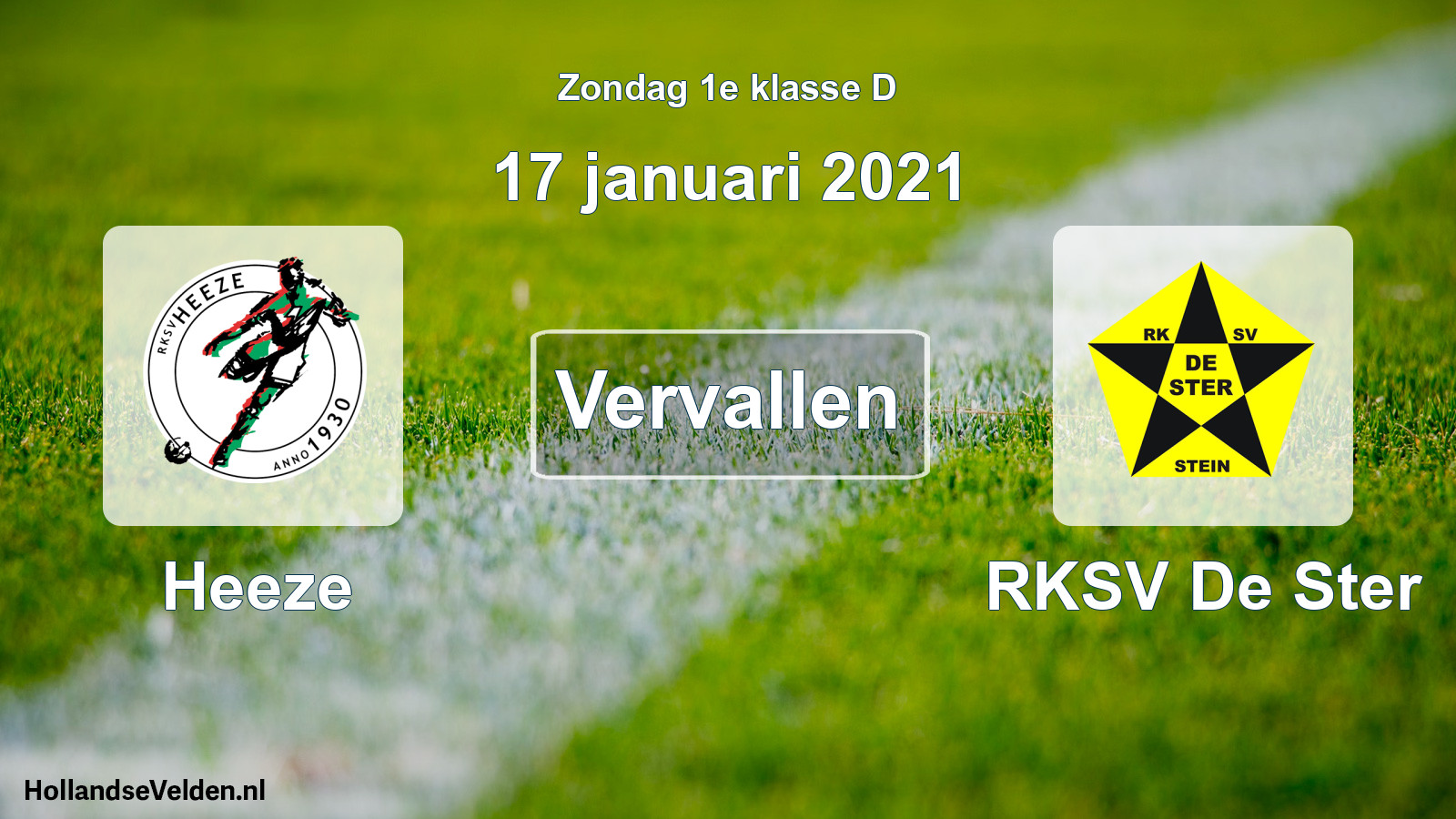 Scheduled Match: Heeze - RKSV De Ster (17 January 2021)