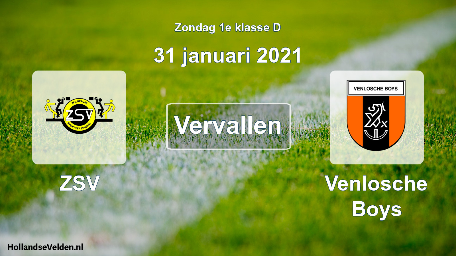 Scheduled Match: ZSV - Venlosche Boys (31 January 2021)