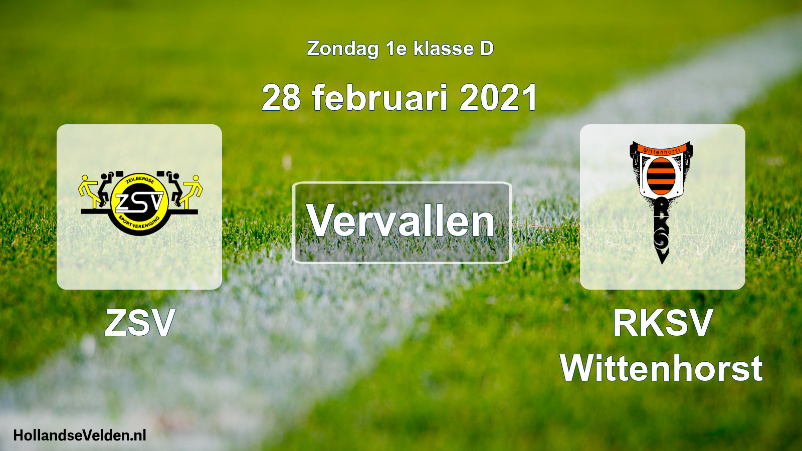 Scheduled Match: ZSV - RKSV Wittenhorst (28 February 2021)