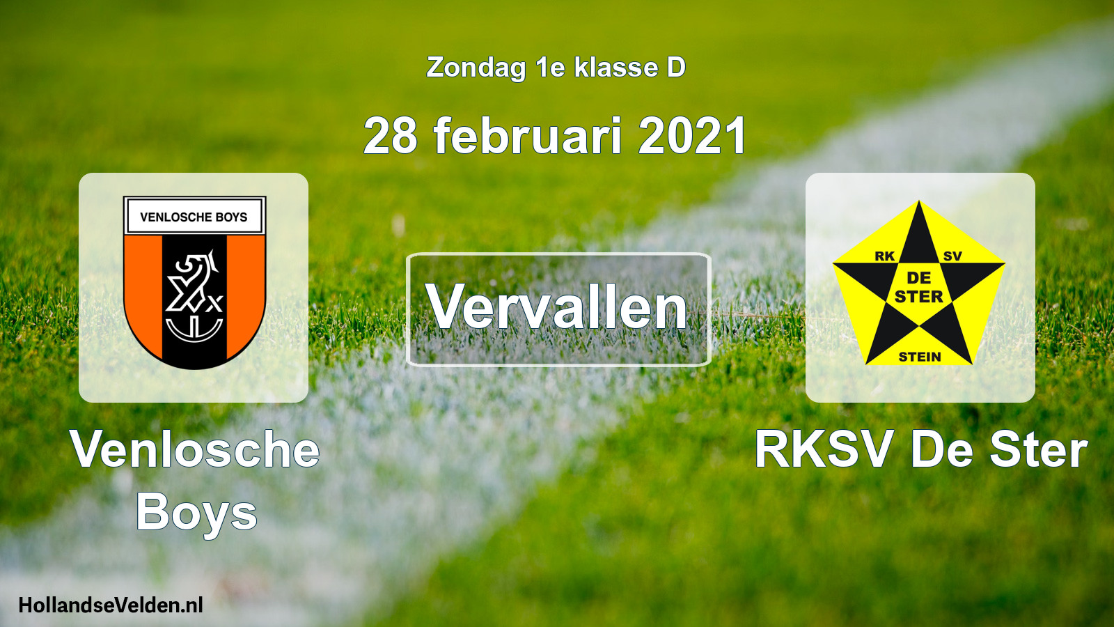 Scheduled Match: Venlosche Boys - RKSV De Ster (28 February 2021)