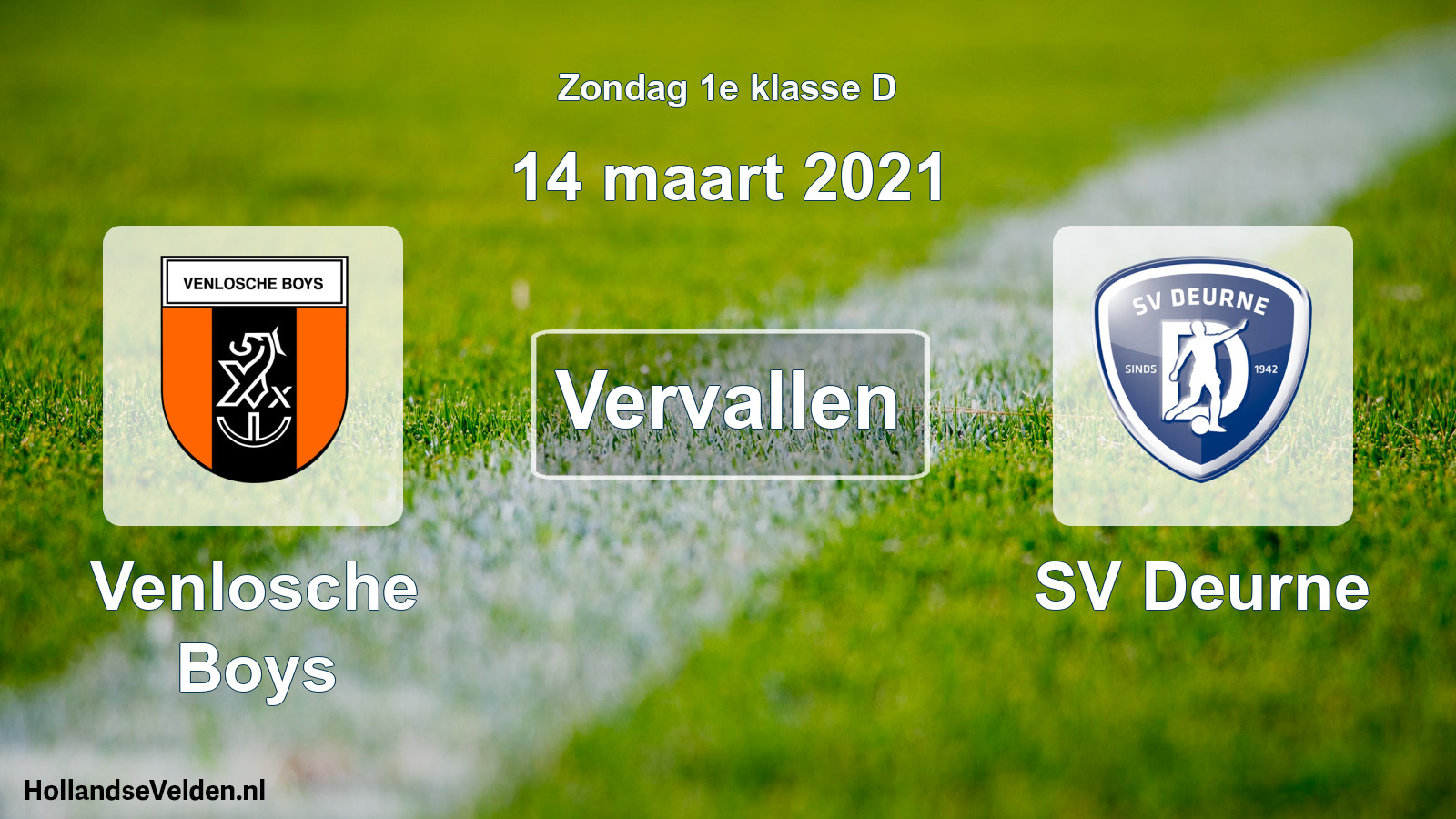 Scheduled Match: Venlosche Boys - SV Deurne (14 March 2021)
