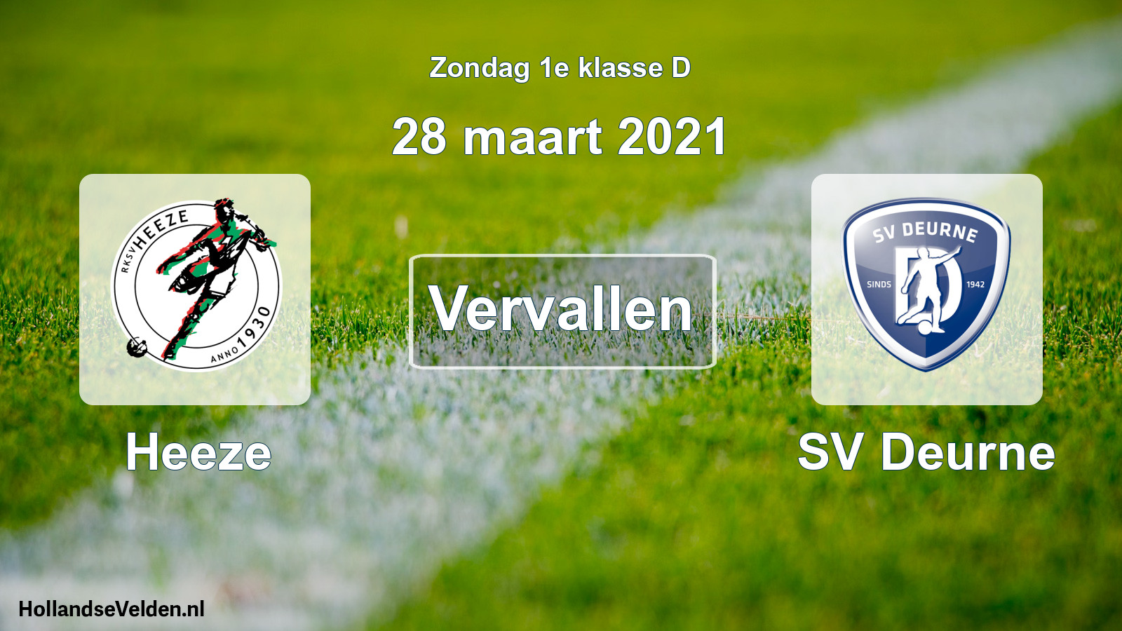 Scheduled Match: Heeze - SV Deurne (28 March 2021)