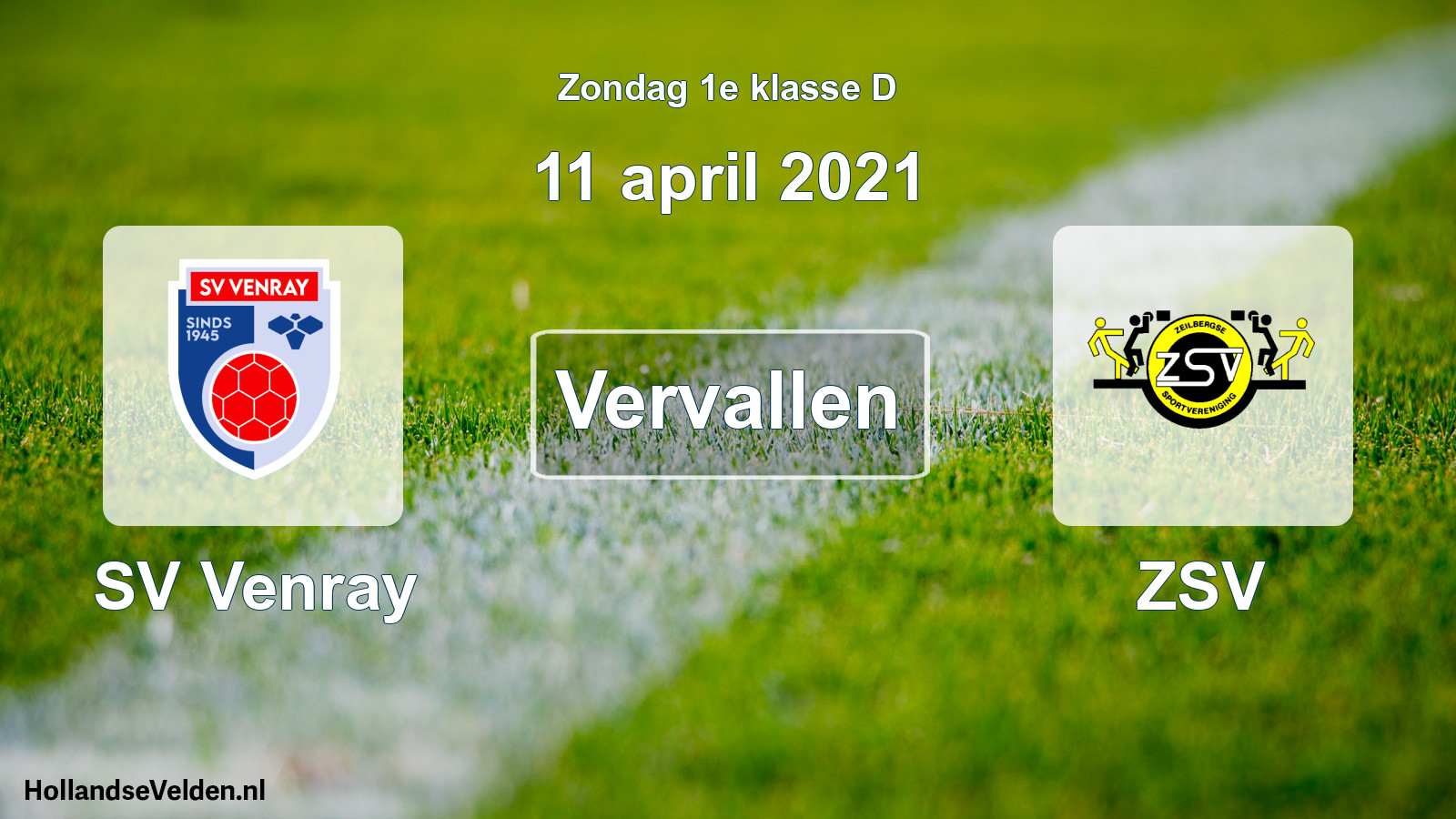 Scheduled Match: SV Venray - ZSV (11 April 2021)