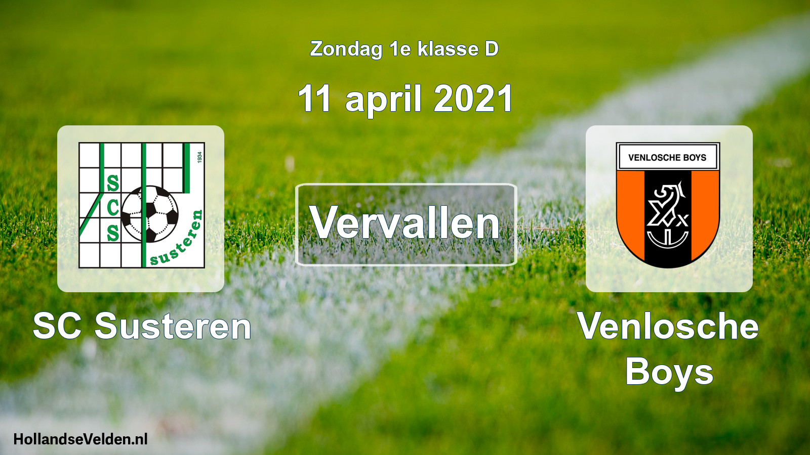 Scheduled Match: SC Susteren - Venlosche Boys (11 April 2021)