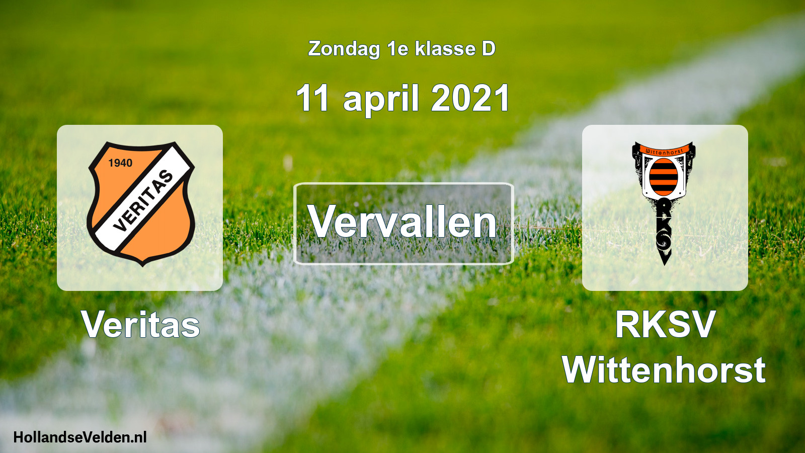 Scheduled Match: Veritas - RKSV Wittenhorst (11 April 2021)