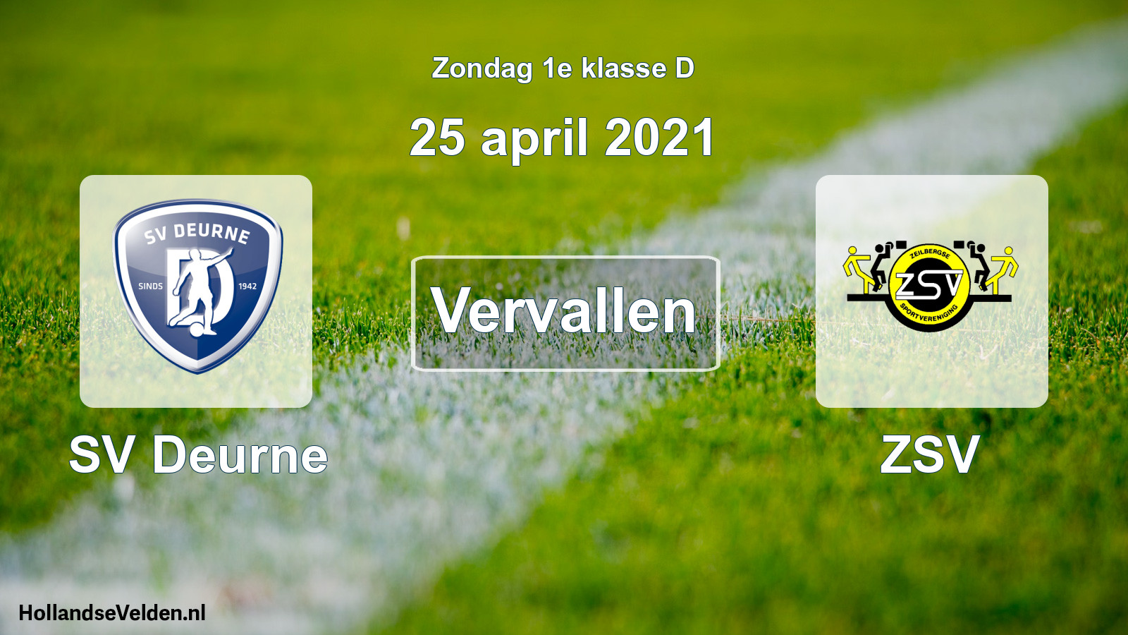 Scheduled Match: SV Deurne - ZSV (25 April 2021)