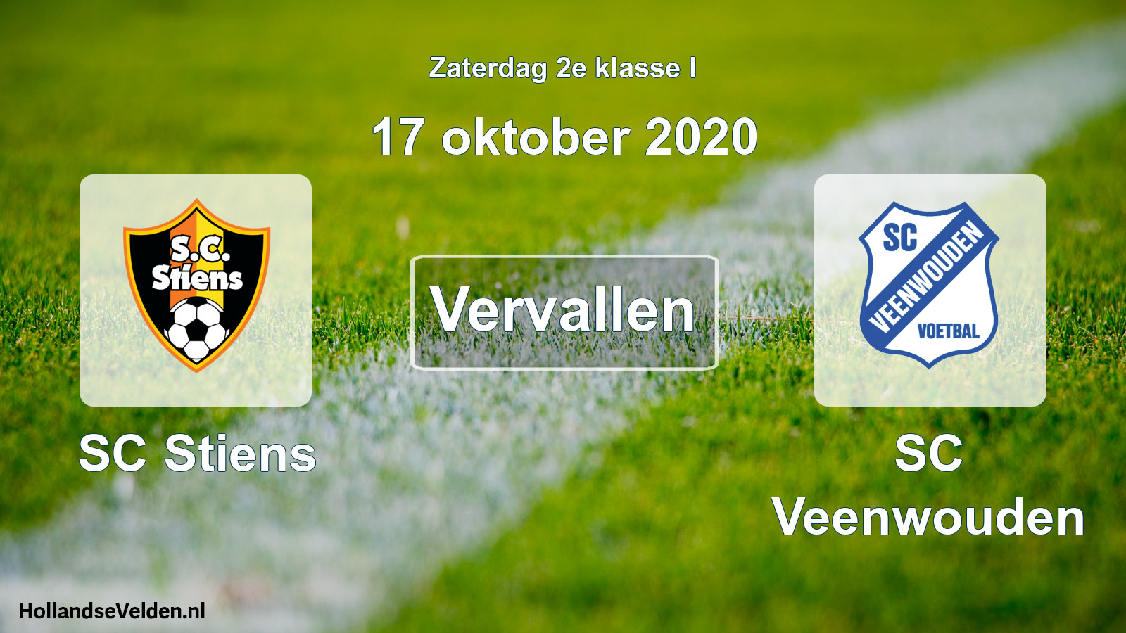 Scheduled Match: SC Stiens - SC Veenwouden (17 October 2020)