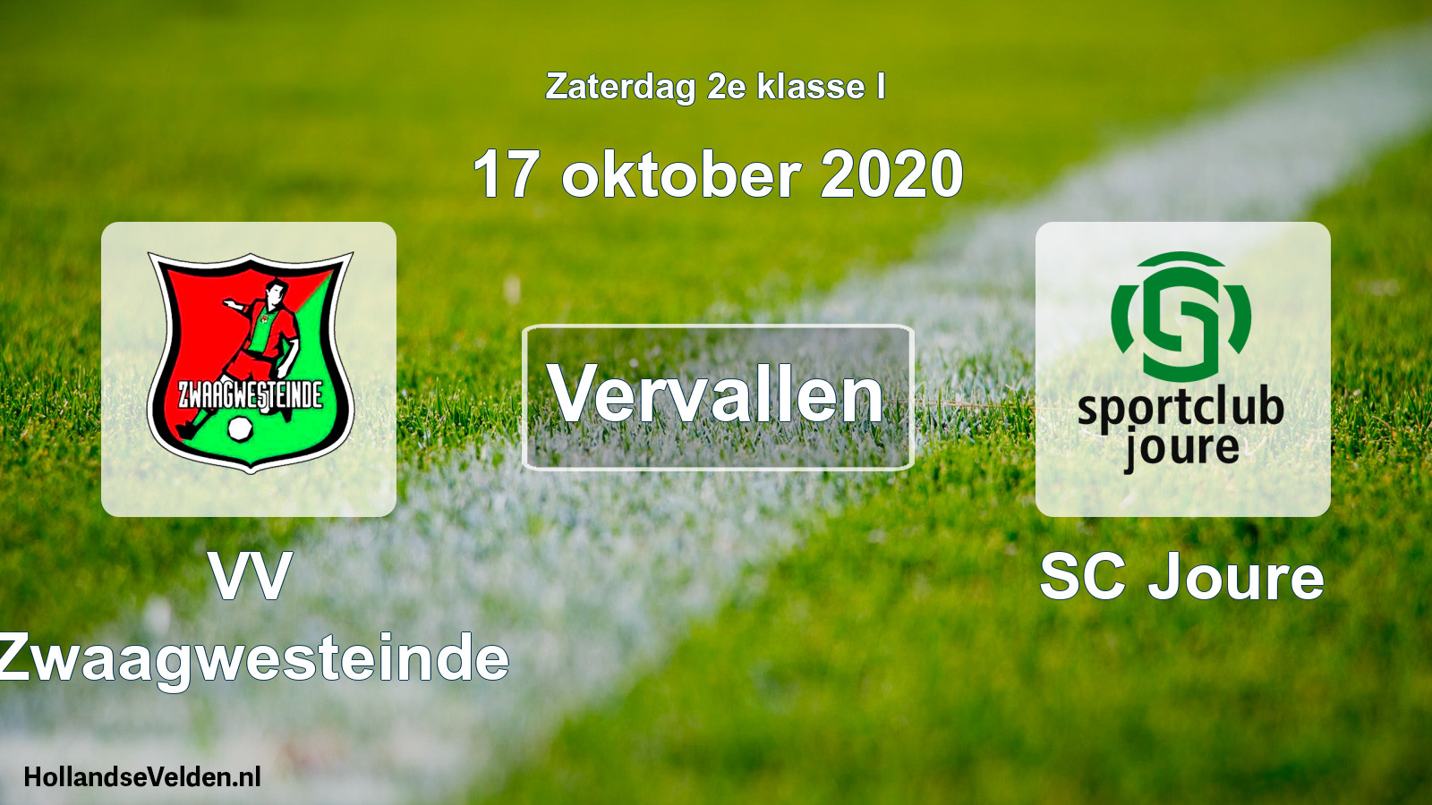 Scheduled Match: VV Zwaagwesteinde - SC Joure (17 October 2020)