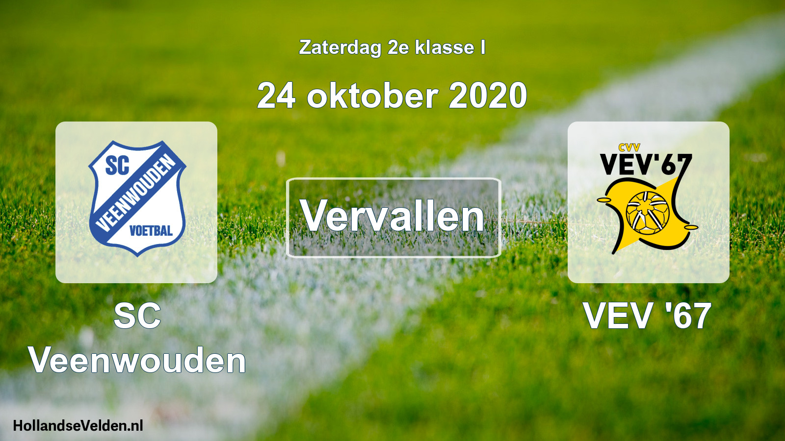 Scheduled Match: SC Veenwouden - VEV '67 (24 October 2020)
