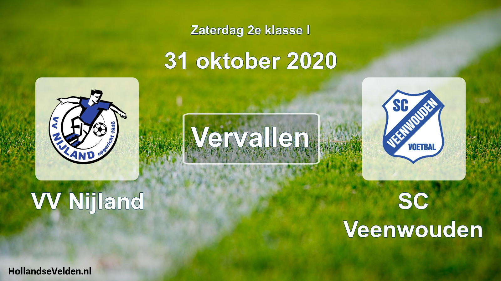Scheduled Match: VV Nijland - SC Veenwouden (31 October 2020)