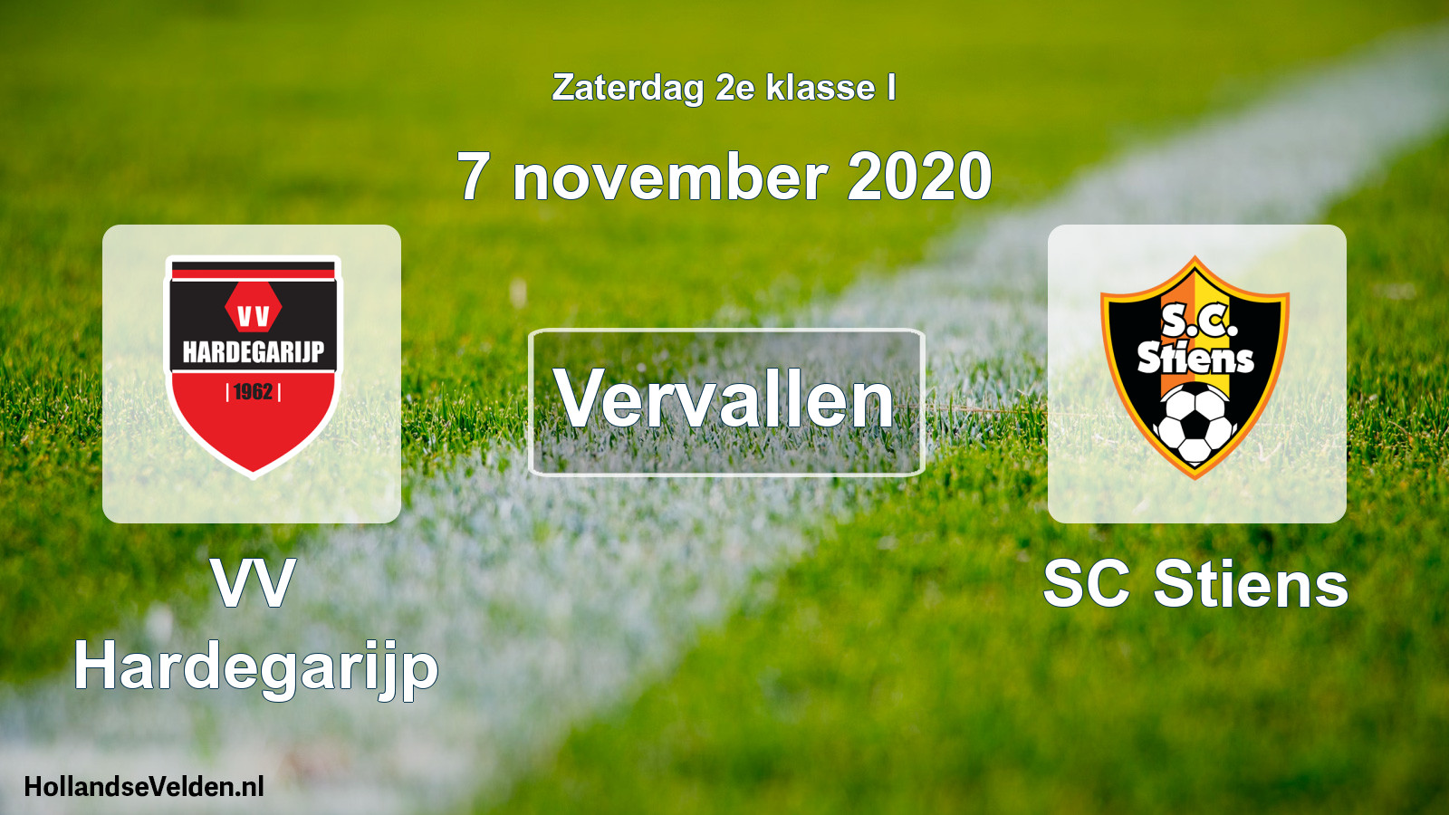 Scheduled Match: VV Hardegarijp - SC Stiens (7 November 2020)