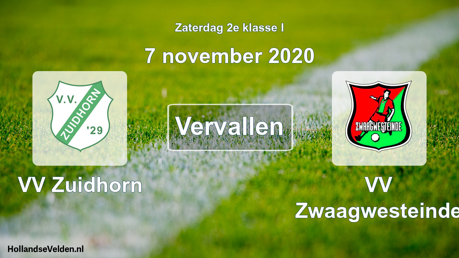 Scheduled Match: VV Zuidhorn - VV Zwaagwesteinde (7 November 2020)