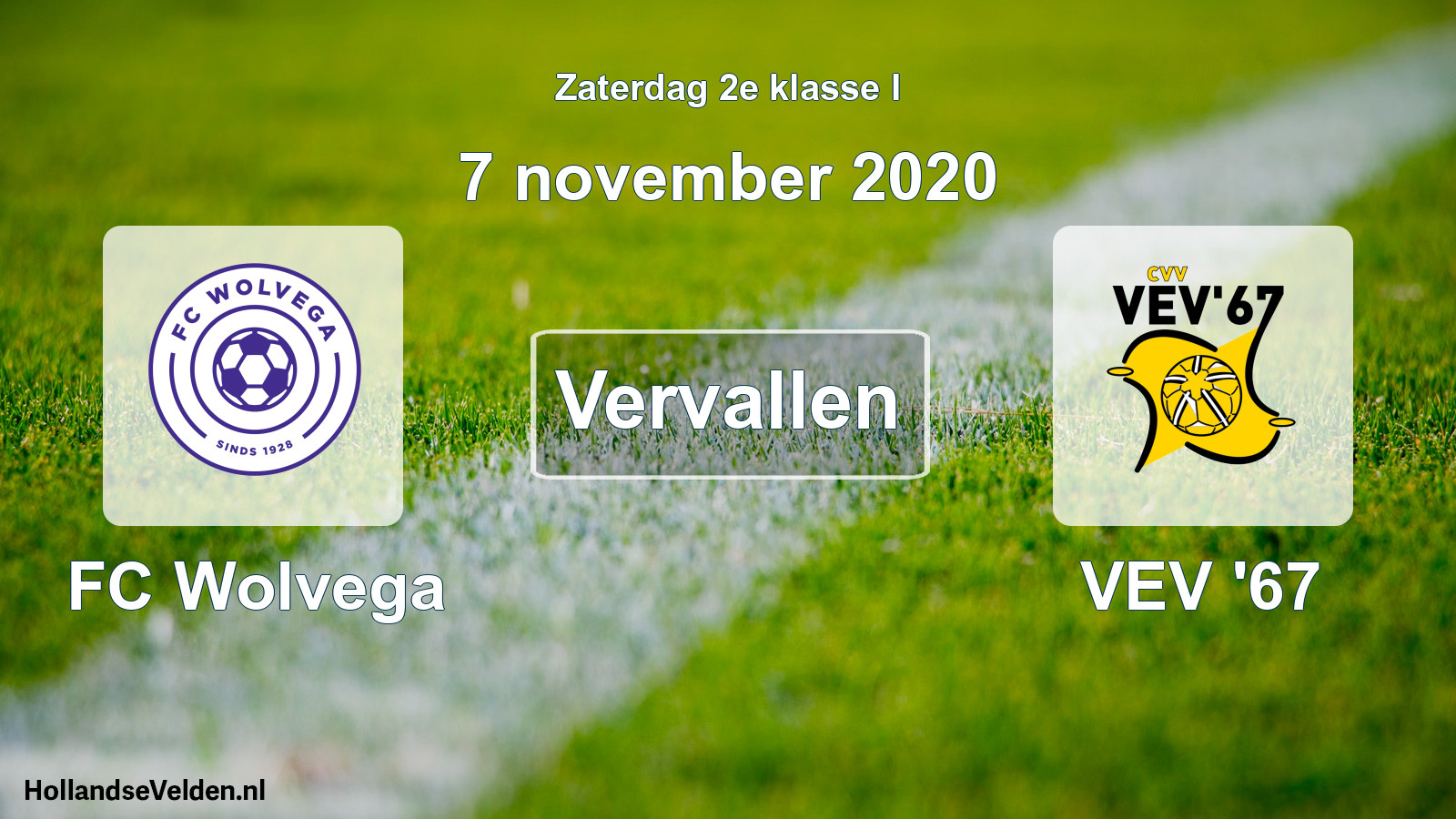 Scheduled Match: FC Wolvega - VEV '67 (7 November 2020)