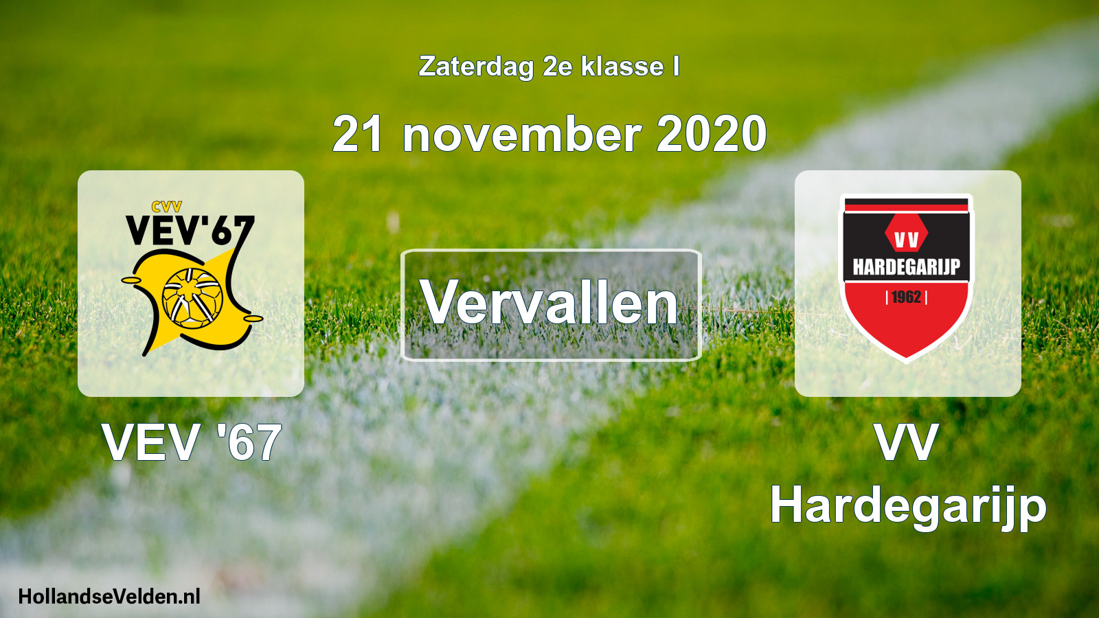 Scheduled Match: VEV '67 - VV Hardegarijp (21 November 2020)