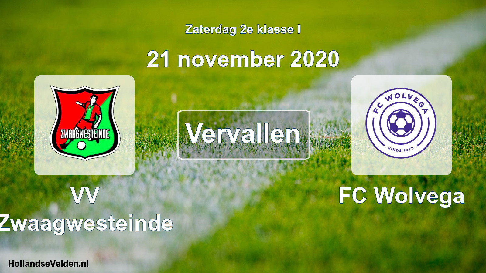 Scheduled Match: VV Zwaagwesteinde - FC Wolvega (21 November 2020)