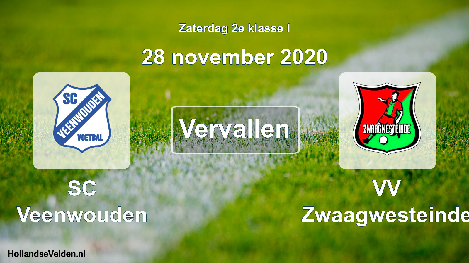 Scheduled Match: SC Veenwouden - VV Zwaagwesteinde (28 November 2020)