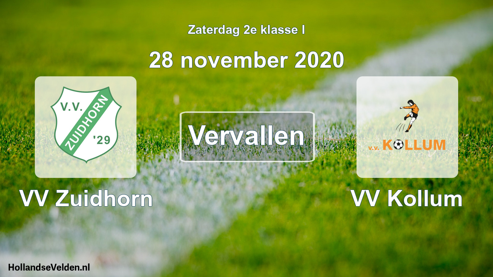 Scheduled Match: VV Zuidhorn - VV Kollum (28 November 2020)
