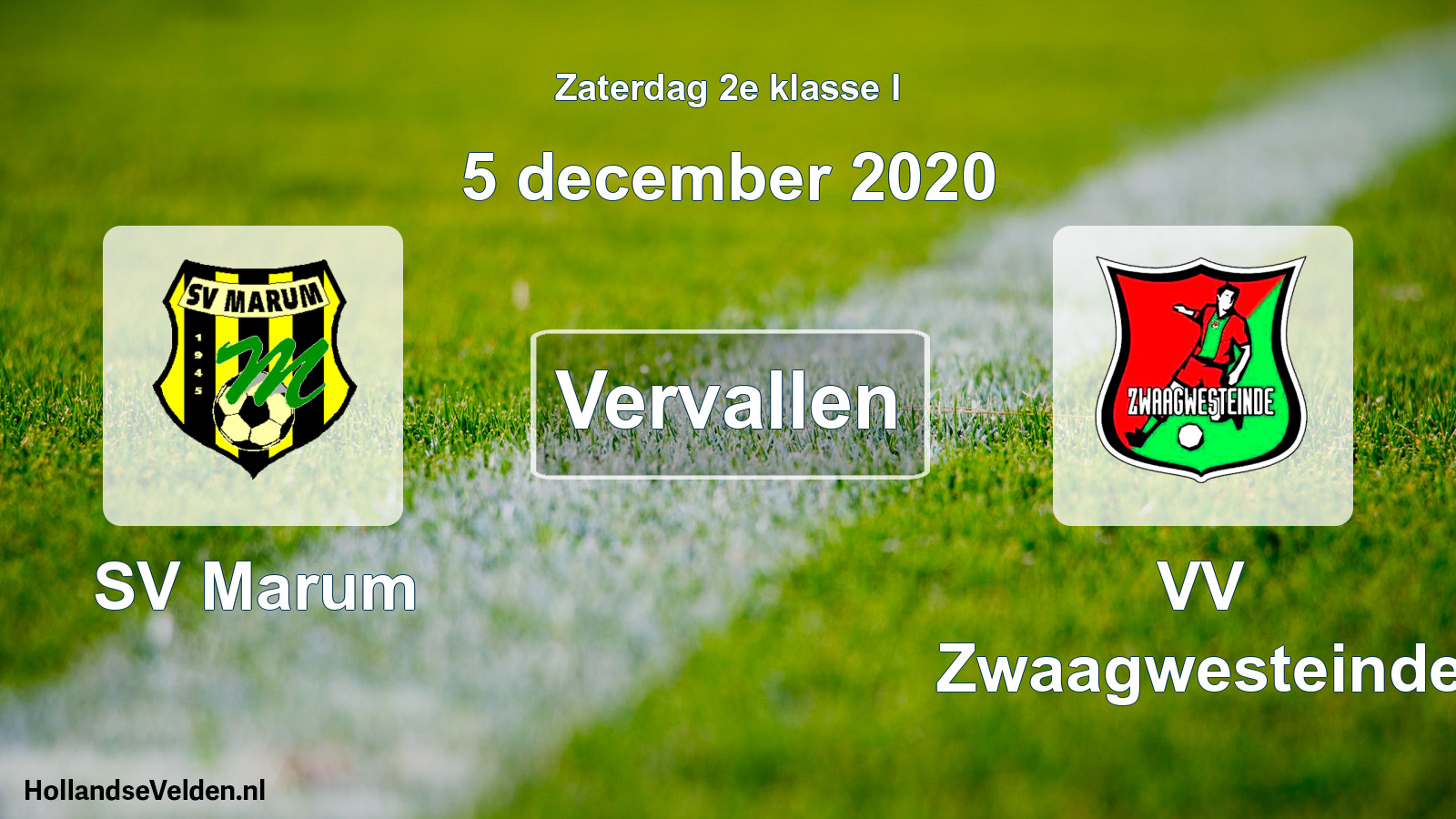 Scheduled Match: SV Marum - VV Zwaagwesteinde (5 December 2020)