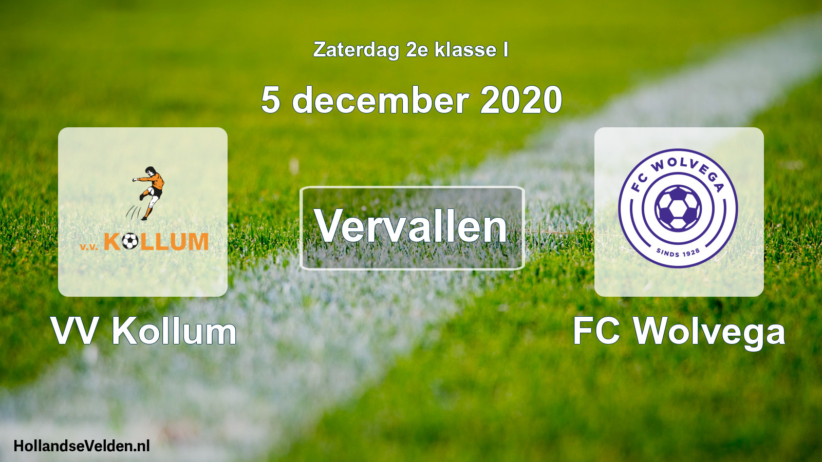 Scheduled Match: VV Kollum - FC Wolvega (5 December 2020)