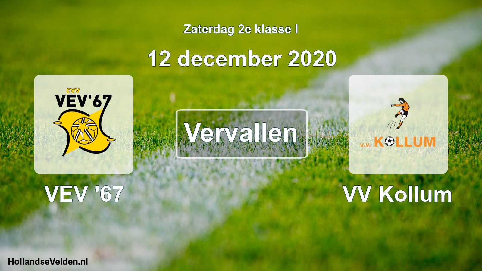 Scheduled Match: VEV '67 - VV Kollum (12 December 2020)