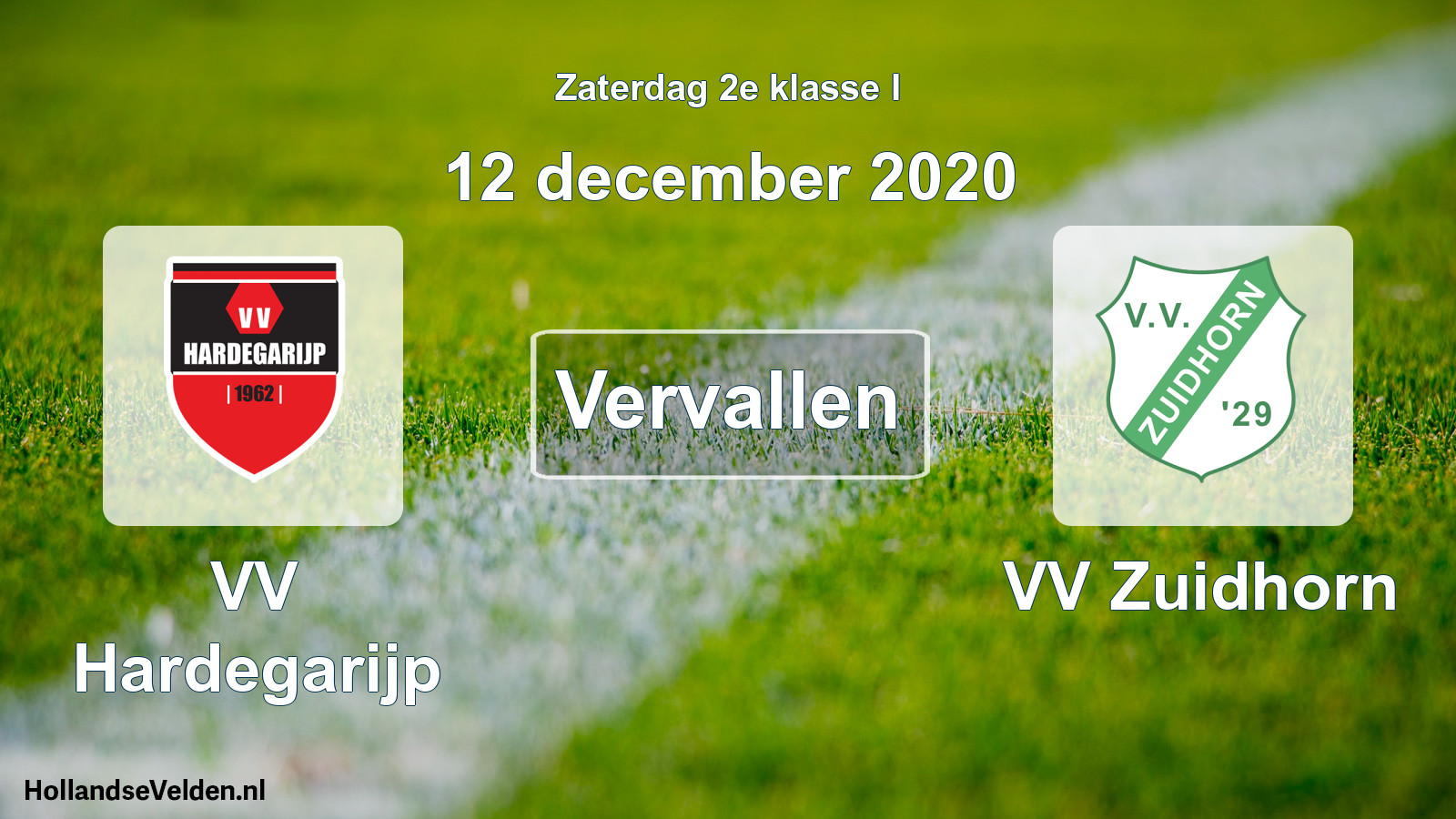 Scheduled Match: VV Hardegarijp - VV Zuidhorn (12 December 2020)