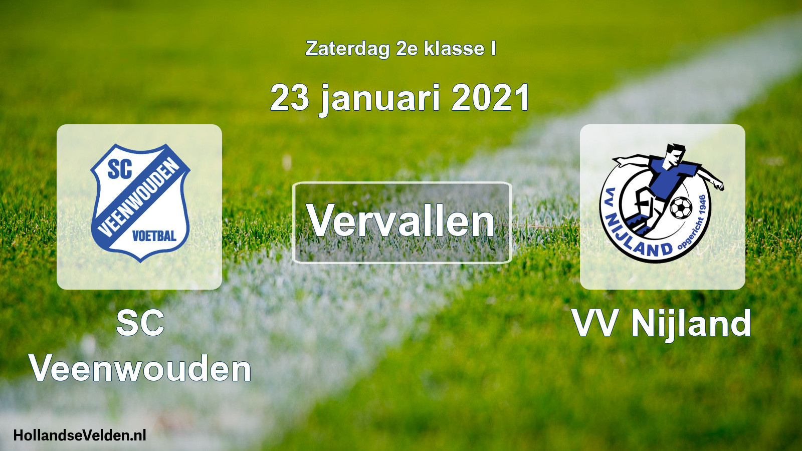 Scheduled Match: SC Veenwouden - VV Nijland (23 January 2021)