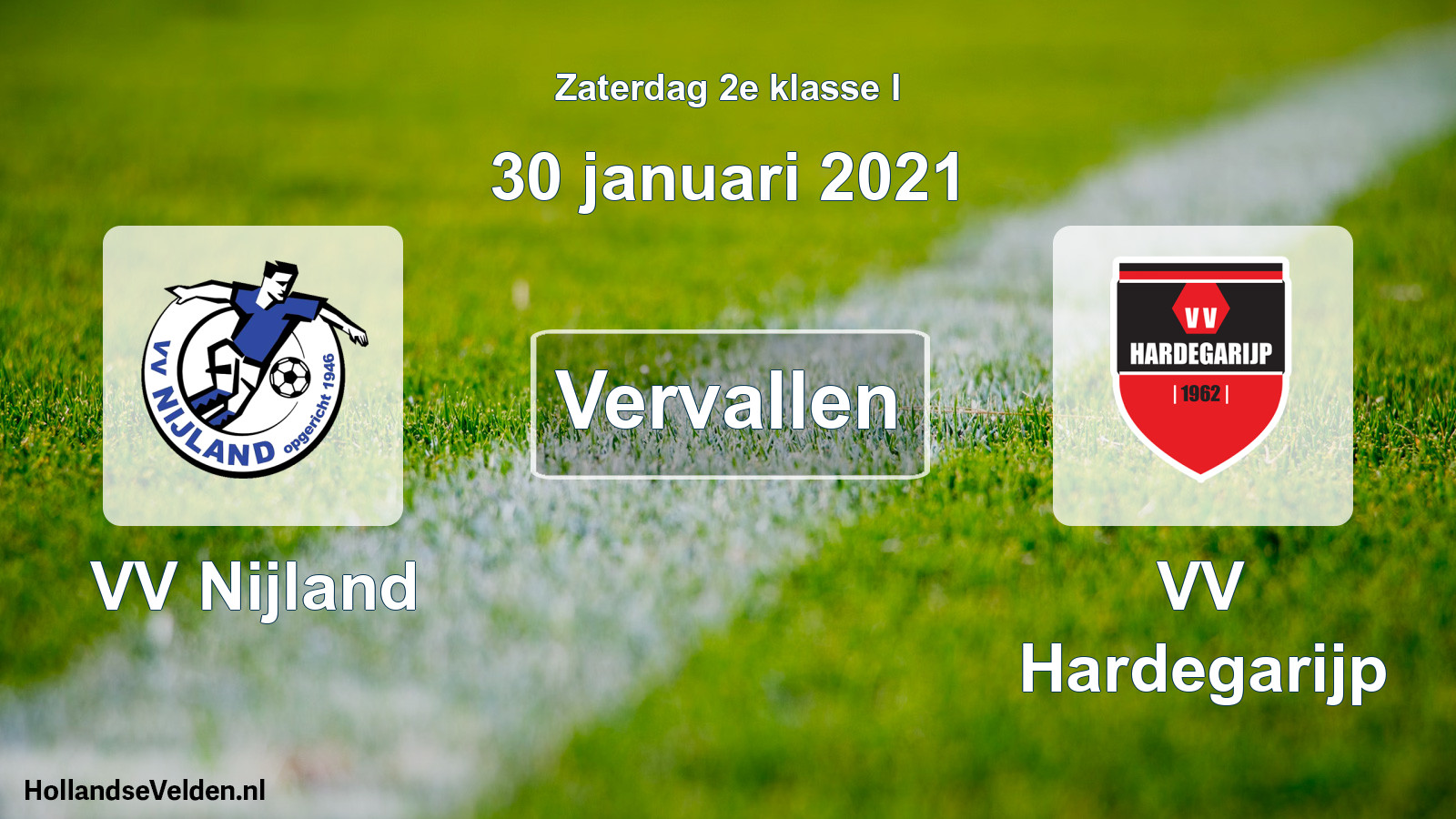 Scheduled Match: VV Nijland - VV Hardegarijp (30 January 2021)