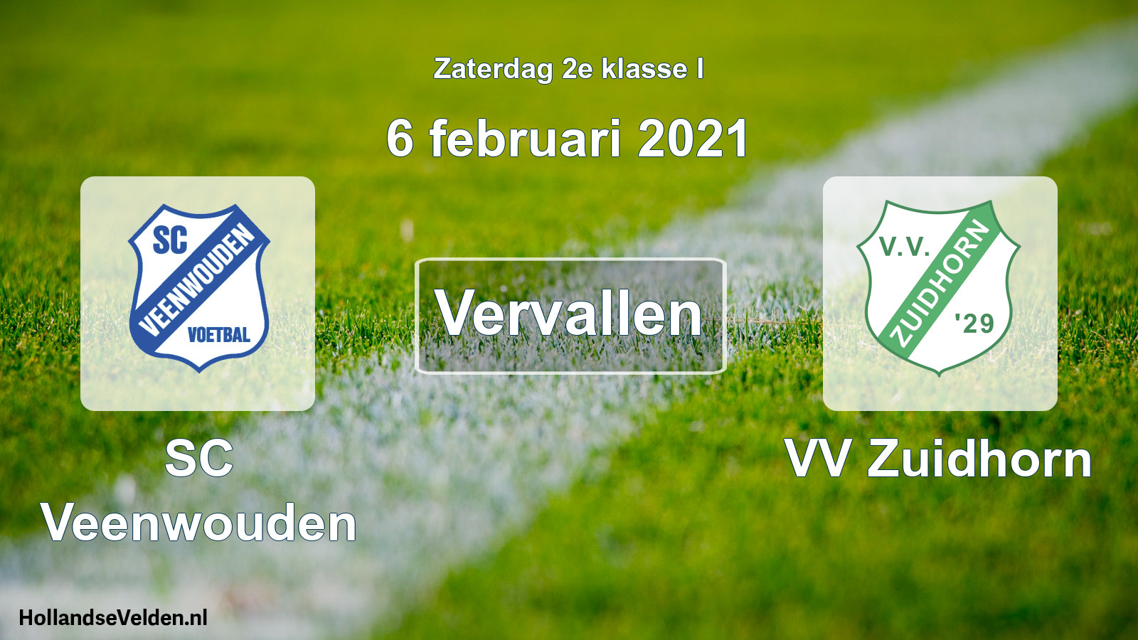 Scheduled Match: SC Veenwouden - VV Zuidhorn (6 February 2021)