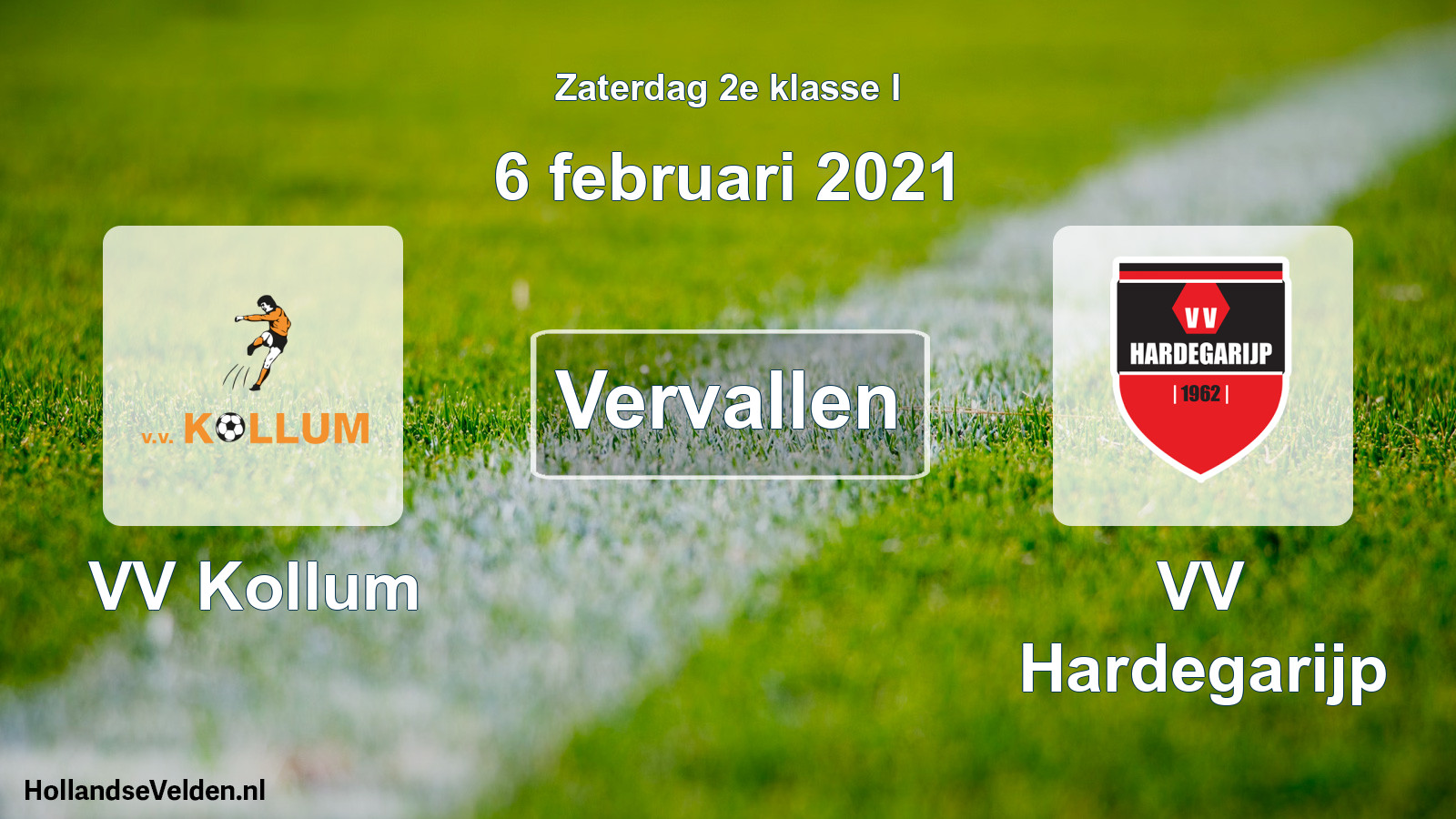 Scheduled Match: VV Kollum - VV Hardegarijp (6 February 2021)