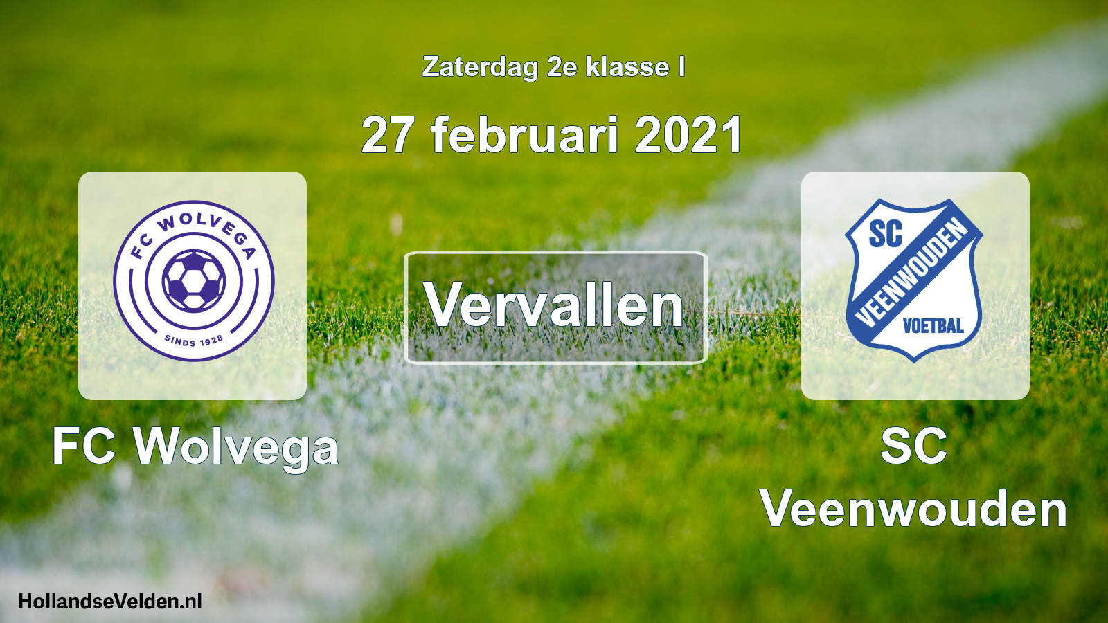 Scheduled Match: FC Wolvega - SC Veenwouden (27 February 2021)