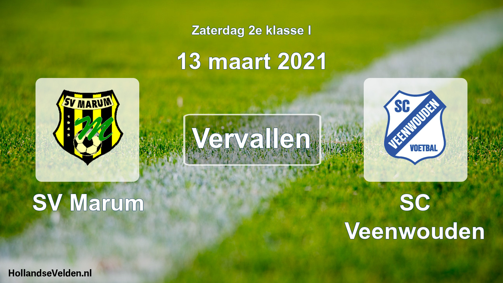 Scheduled Match: SV Marum - SC Veenwouden (13 March 2021)