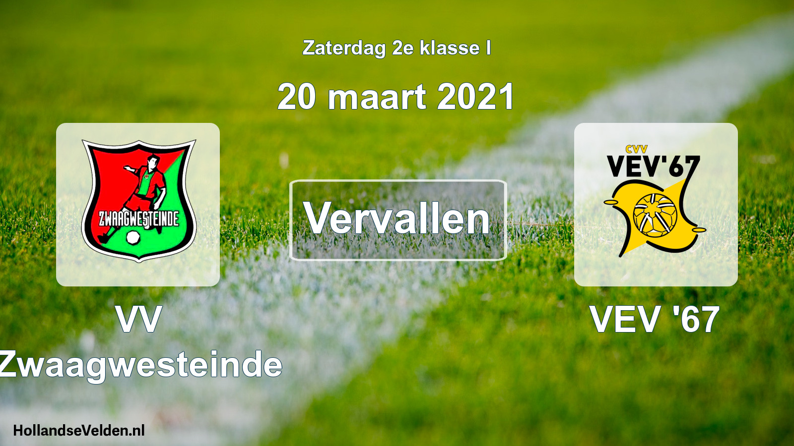 Scheduled Match: VV Zwaagwesteinde - VEV '67 (20 March 2021)