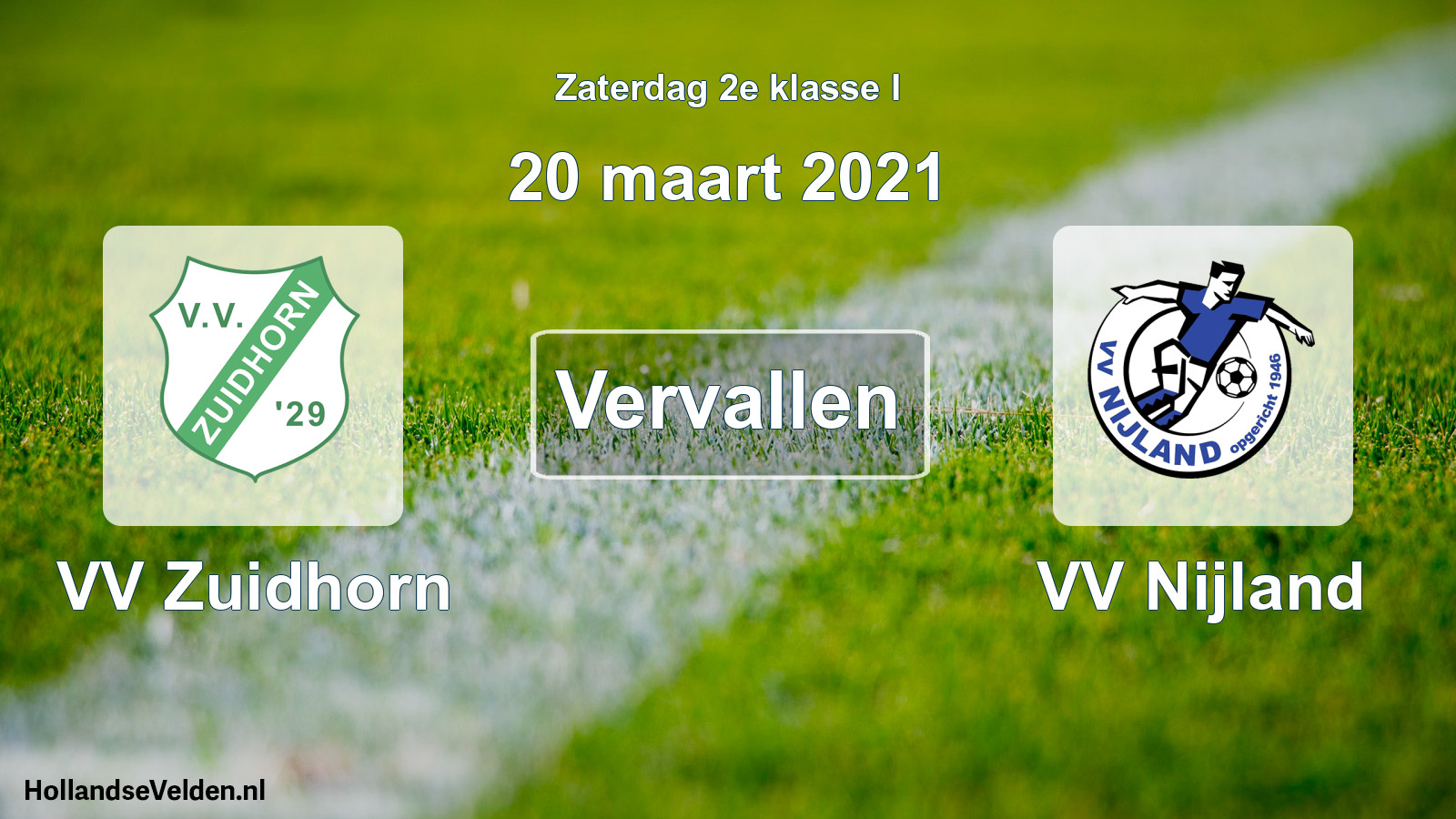 Scheduled Match: VV Zuidhorn - VV Nijland (20 March 2021)