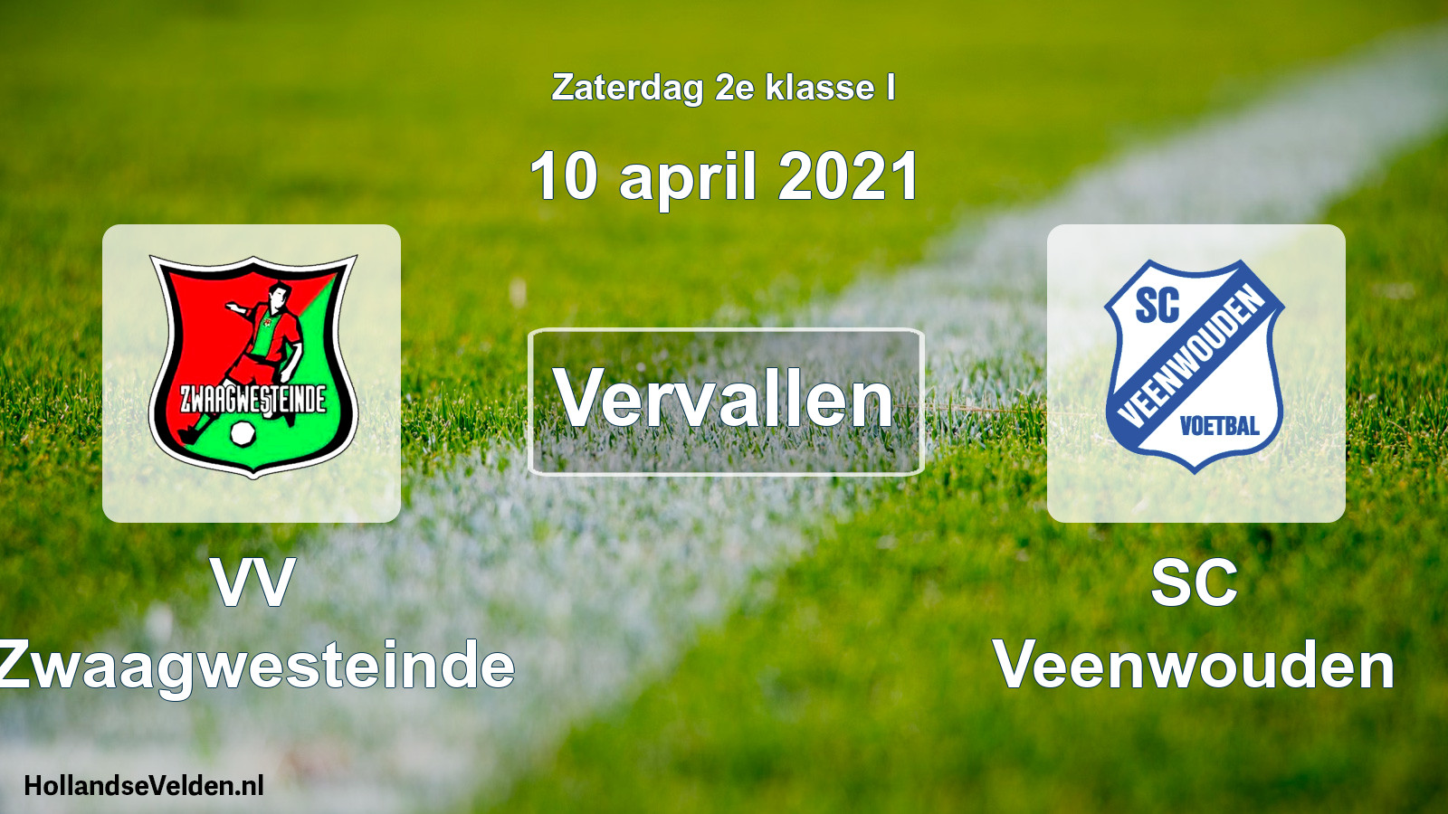 Scheduled Match: VV Zwaagwesteinde - SC Veenwouden (10 April 2021)