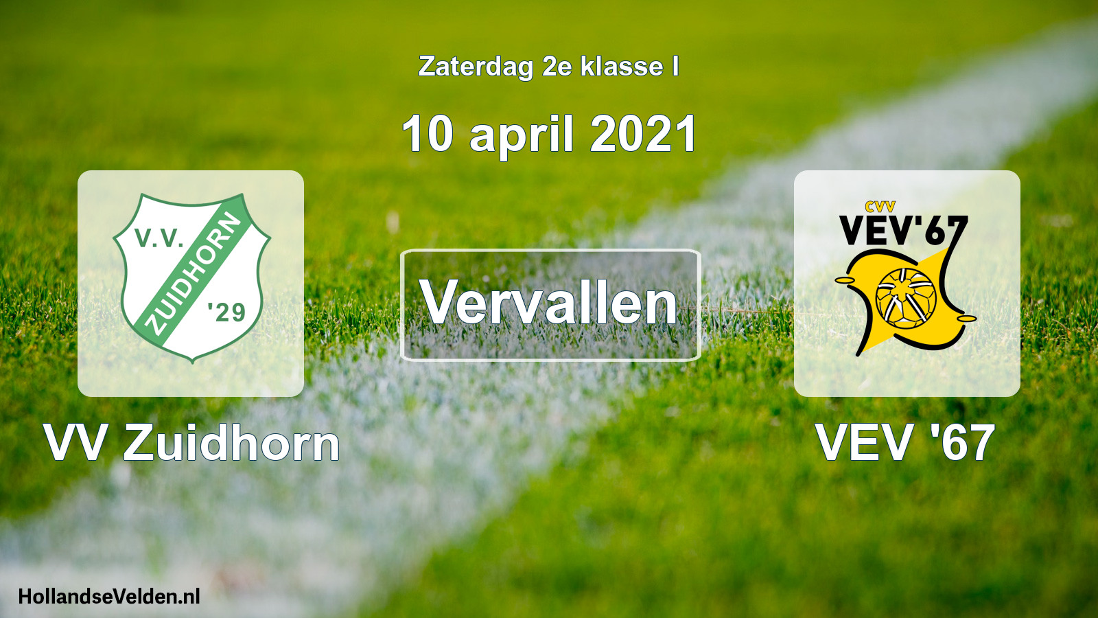 Scheduled Match: VV Zuidhorn - VEV '67 (10 April 2021)
