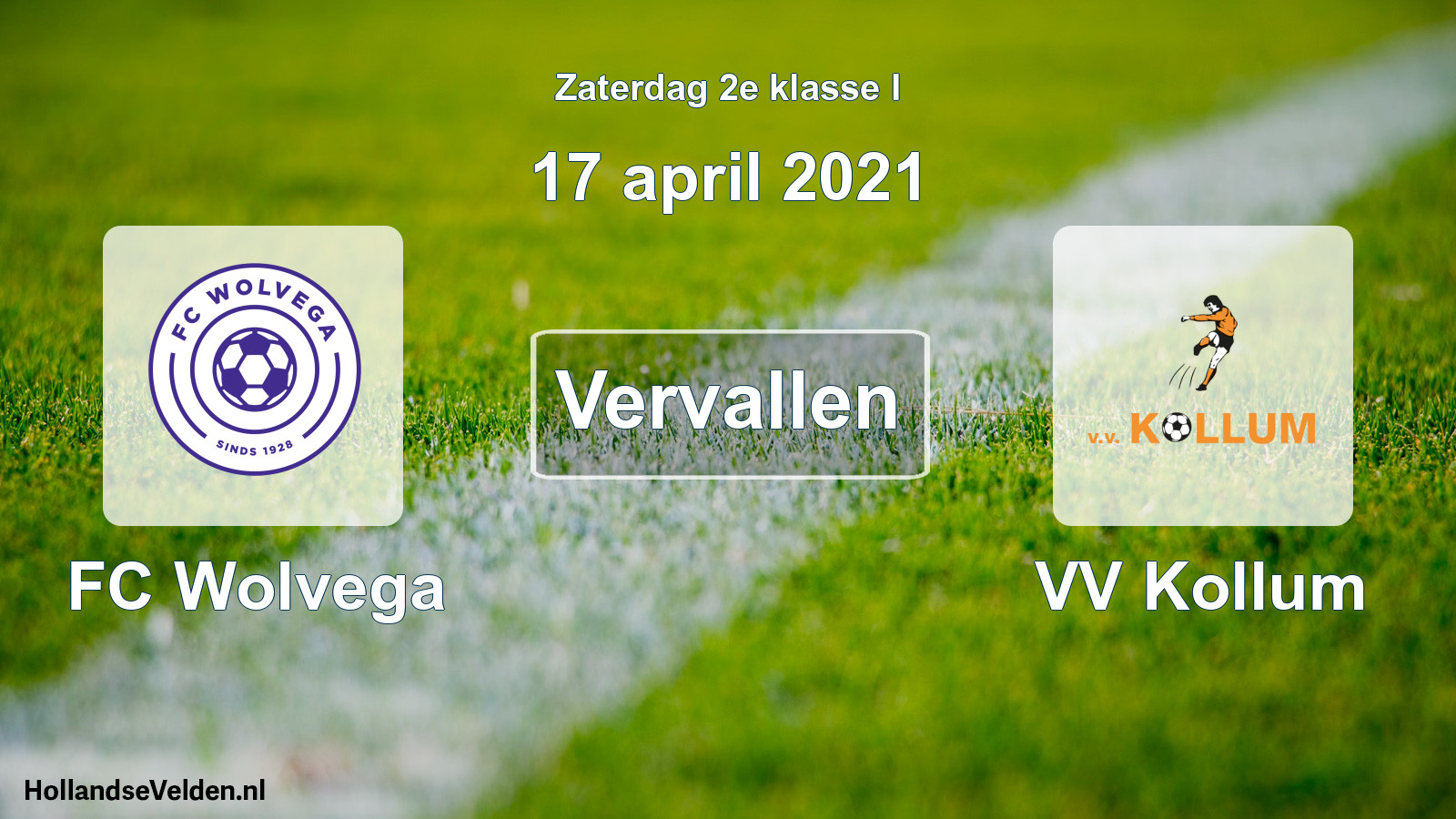Scheduled Match: FC Wolvega - VV Kollum (17 April 2021)