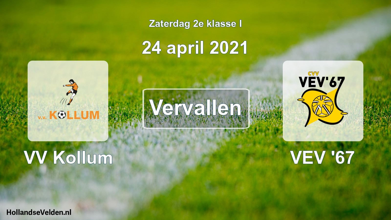 Scheduled Match: VV Kollum - VEV '67 (24 April 2021)