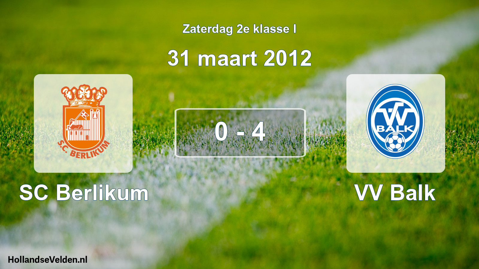 Total number of matches played: SC Berlikum - VV Balk 0 - 4 (31 March 2012)